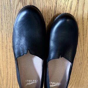 Dansko Liliana Wedge Women's Size 37(6.5-7) Black Leather Slip On Comfort Shoes